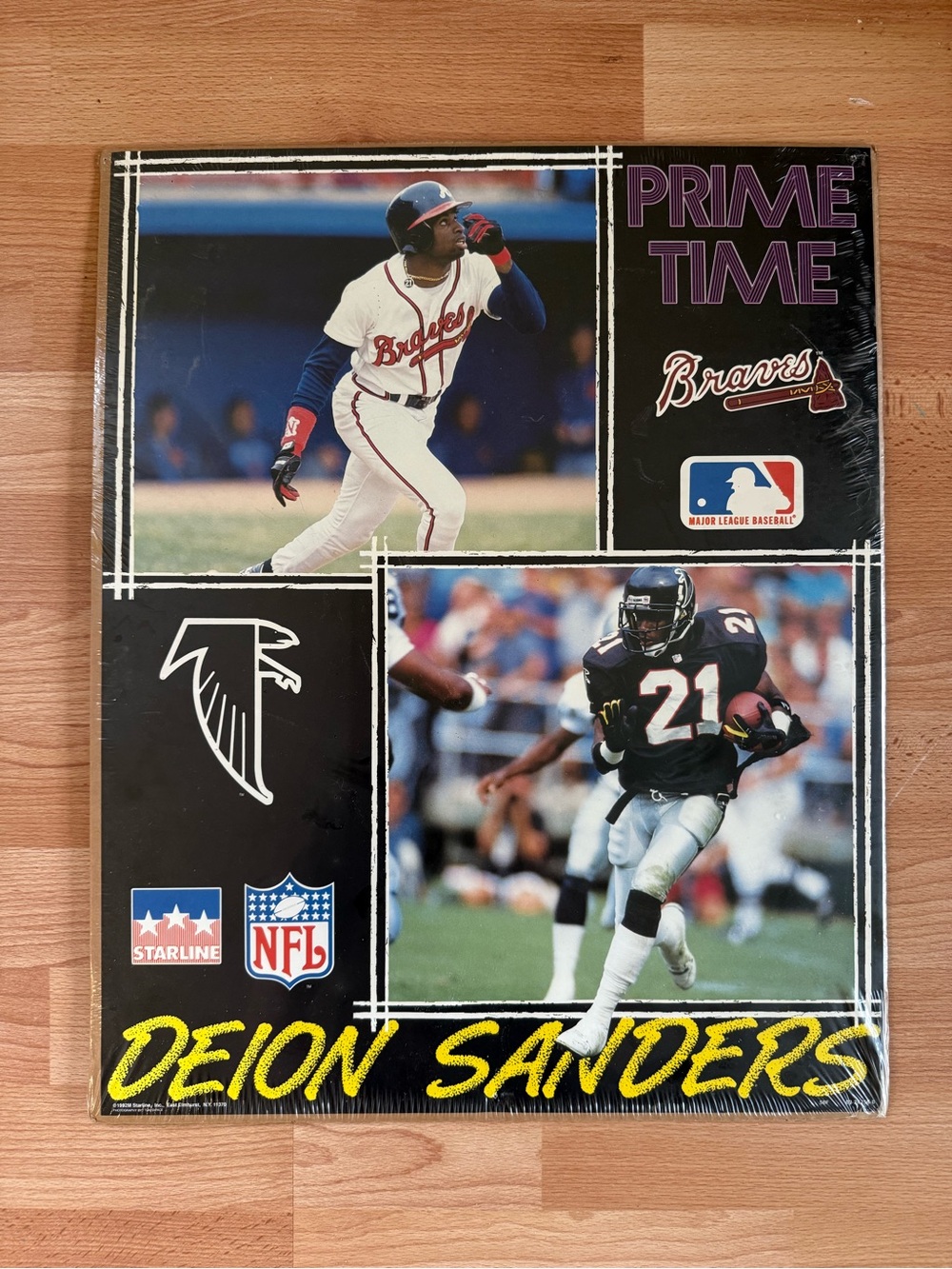 Vintage Starline 1992 Deion Sanders Prime Time Atlanta Falcons Braves poster